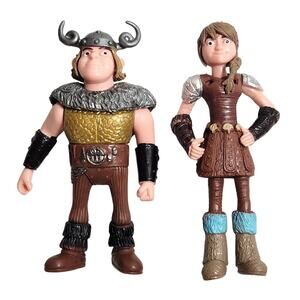 How To Train Your Dragon 5" Snotlout And 5" Astrid Action Figures Pre-owned